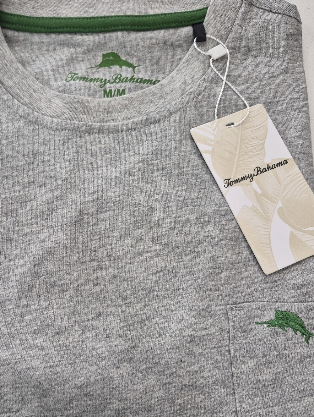Tommy Bahama Grey Tee with Green Trim